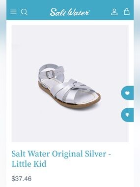 Infant/Toddler Size 5 Silver Saltwater Sandals NWOT
